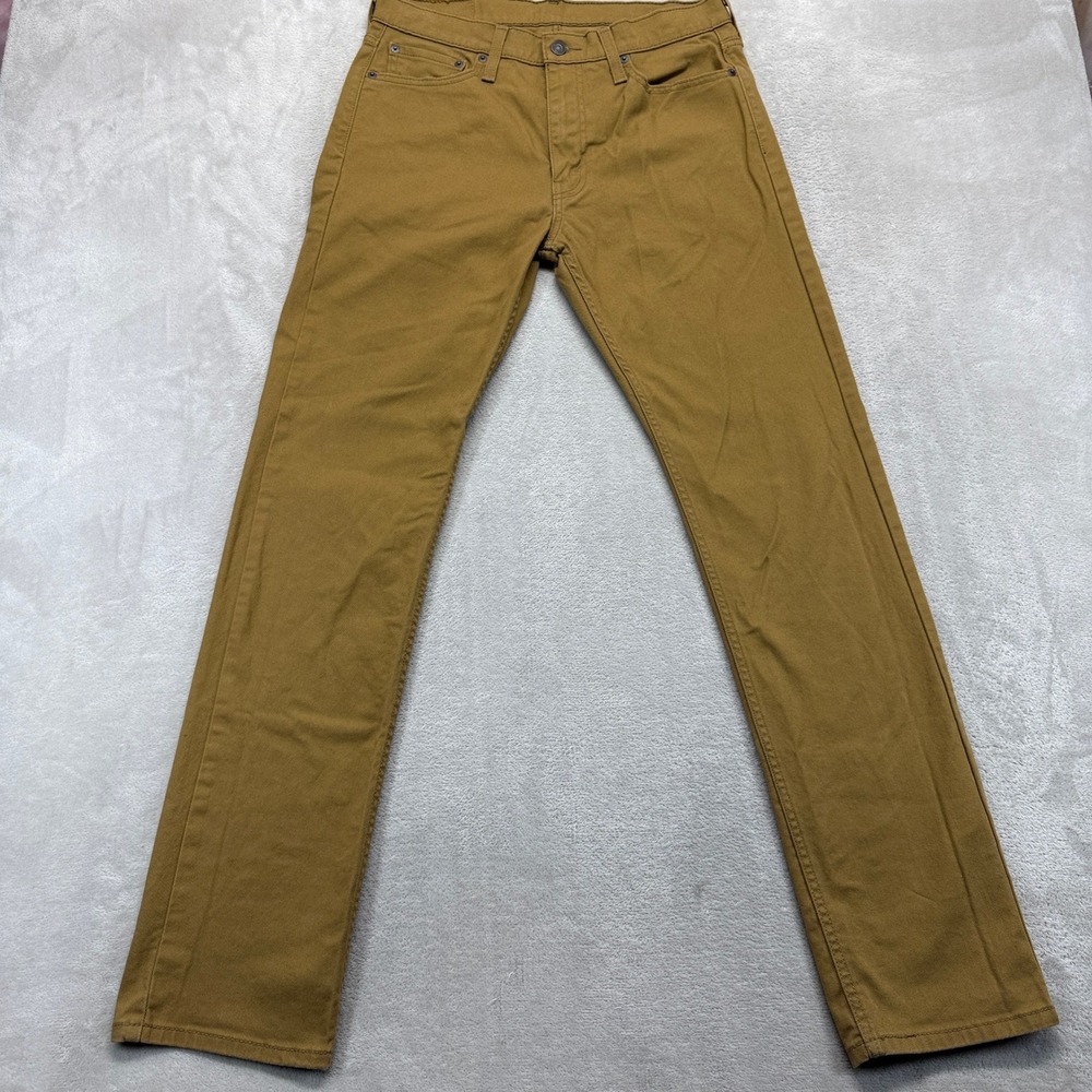 Levi's 513 Pants Men's 32x34 Slim Straight Brown Waterless Cotton Blend Trousers